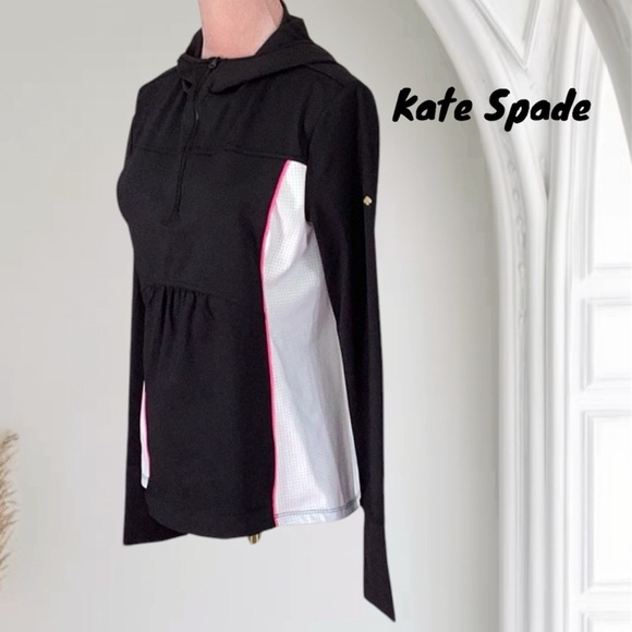 Kate Spade Women’s Hooded Performance Jacket Medium Black,White,Pink - Picture 1 of 9